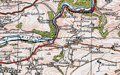 Old map of Goodleigh in 1919