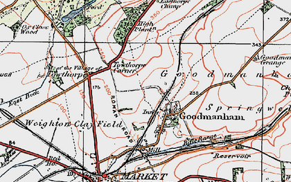 Old map of Goodmanham in 1924