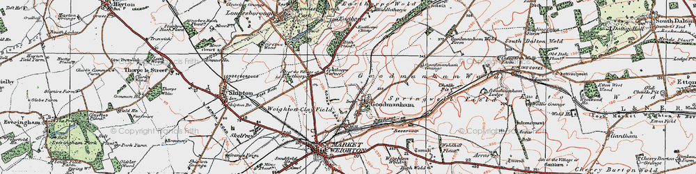 Old map of Goodmanham in 1924