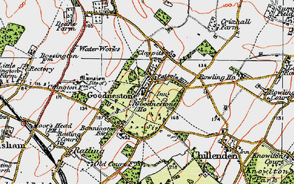 Old map of Goodnestone in 1920