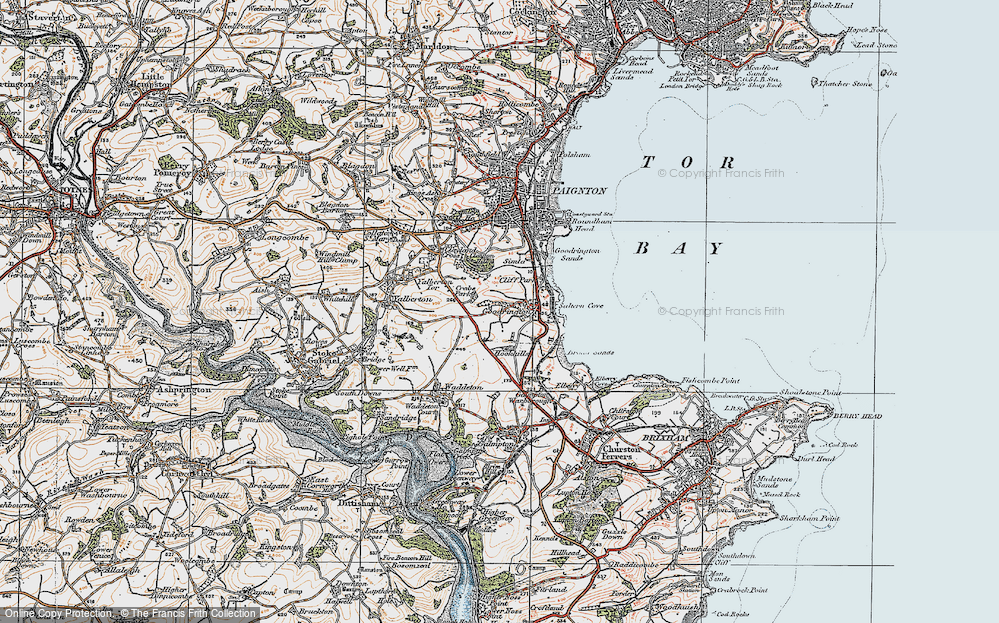 Old Map of Goodrington, 1919 in 1919