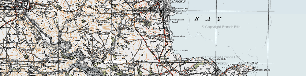 Old map of Goodrington in 1919