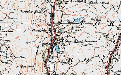Old map of Goodshaw in 1924