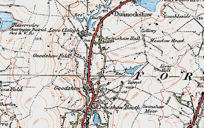 Old map of Goodshaw Chapel in 1924