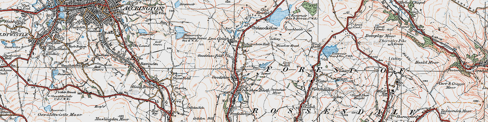 Old map of Goodshaw Chapel in 1924