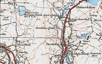 Old map of Goodshaw Fold in 1924