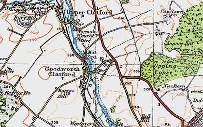 Old map of Goodworth Clatford in 1919