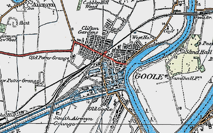 Old map of Goole in 1924