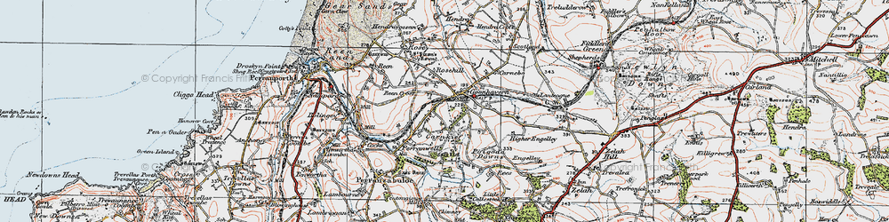 Old map of Goonhavern in 1919