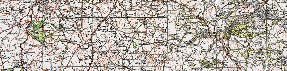 Old map of Goonlaze in 1919