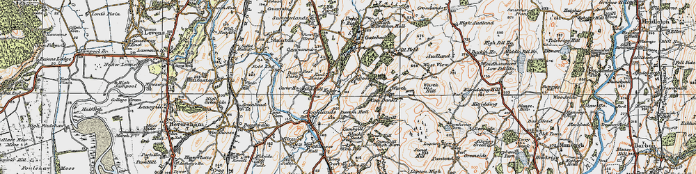 Old map of Black Yeats in 1925