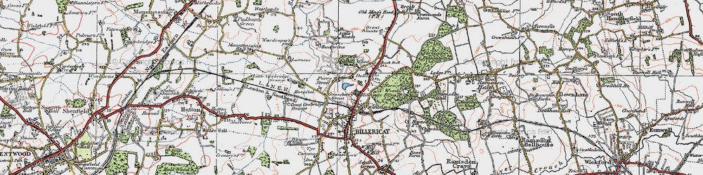 Old map of Gooseberry Green in 1920