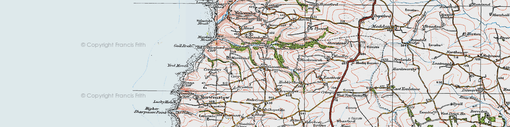 Old map of Gooseham in 1919