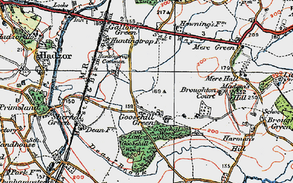 Old map of Goosehill Green in 1919