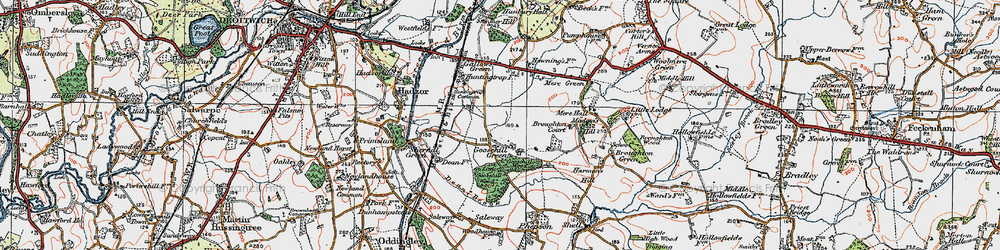 Old map of Goosehill Green in 1919