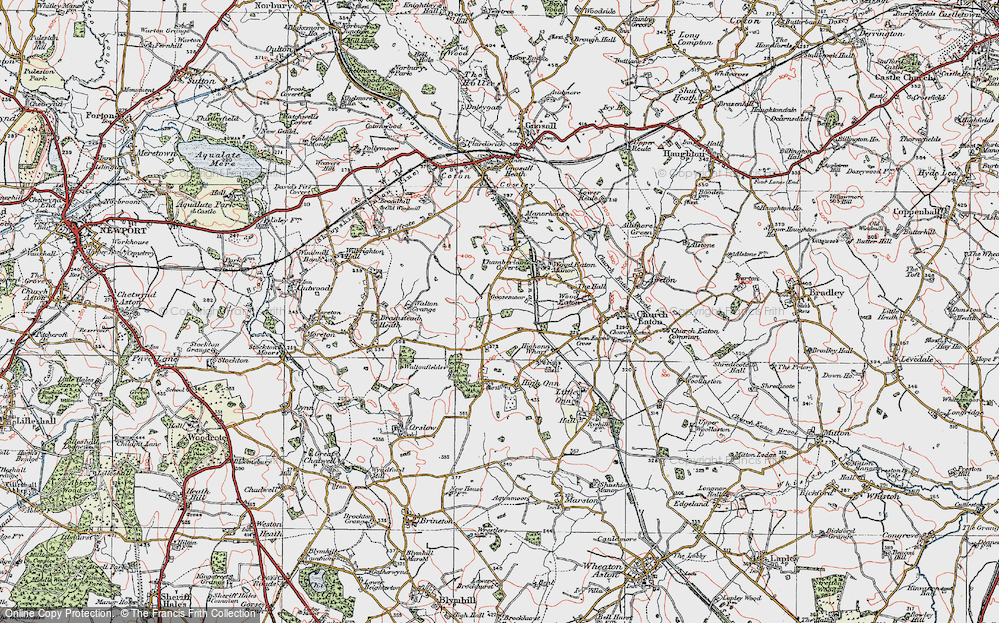 Old Map of Historic Map covering Lower Cowley in 1921