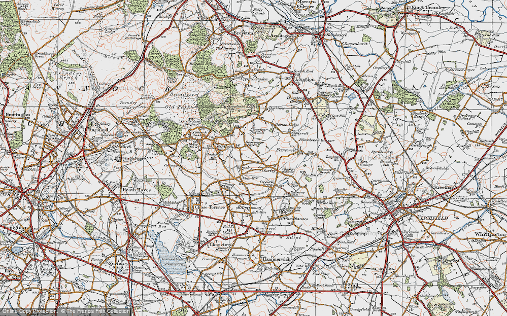 Old Map of Goosemoor Green, 1921 in 1921