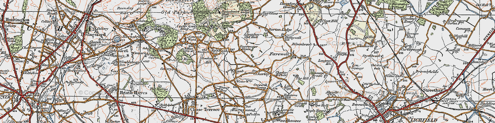 Old map of Goosemoor Green in 1921