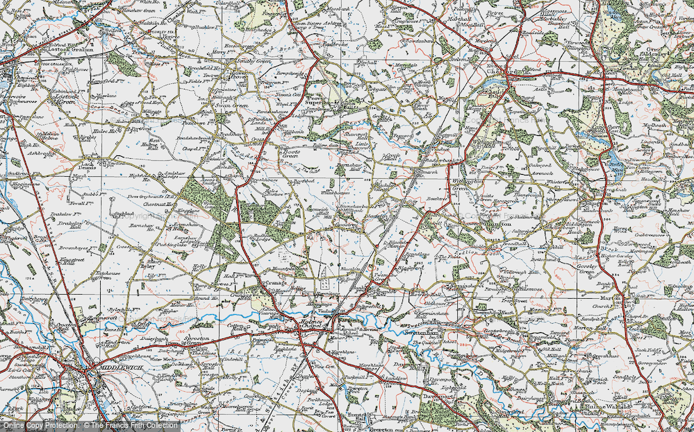 Old Map of Goostrey, 1923 in 1923