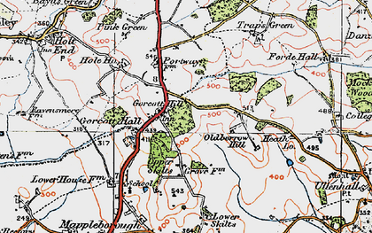 Old map of Gorcott Hill in 1919