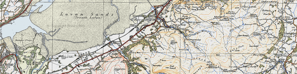 Old map of Afon Anafon in 1922