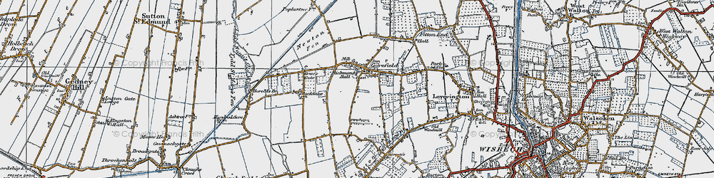 Old map of Gorefield in 1922