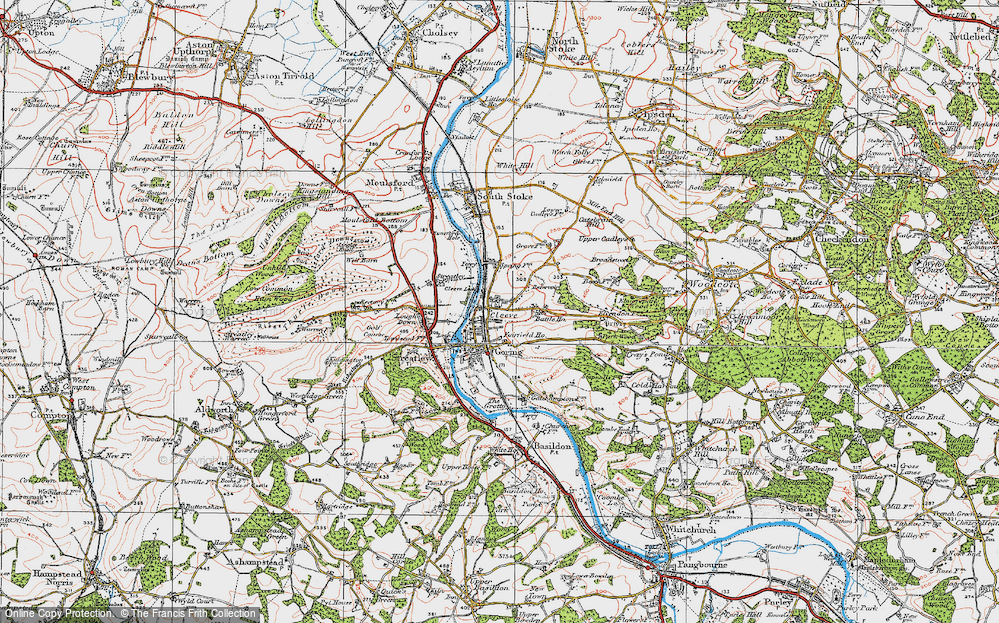 Old Map of Goring, 1919 in 1919