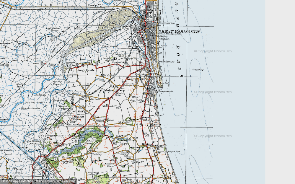 Old Map of Gorleston-on-Sea, 1922 in 1922