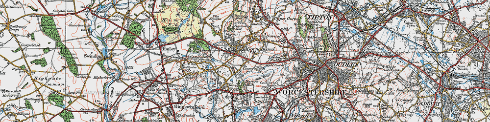 Old map of Gornalwood in 1921