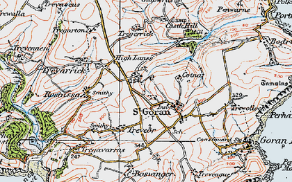 Old map of Gorran Churchtown in 1919