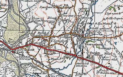 Old map of Gorseinon in 1923