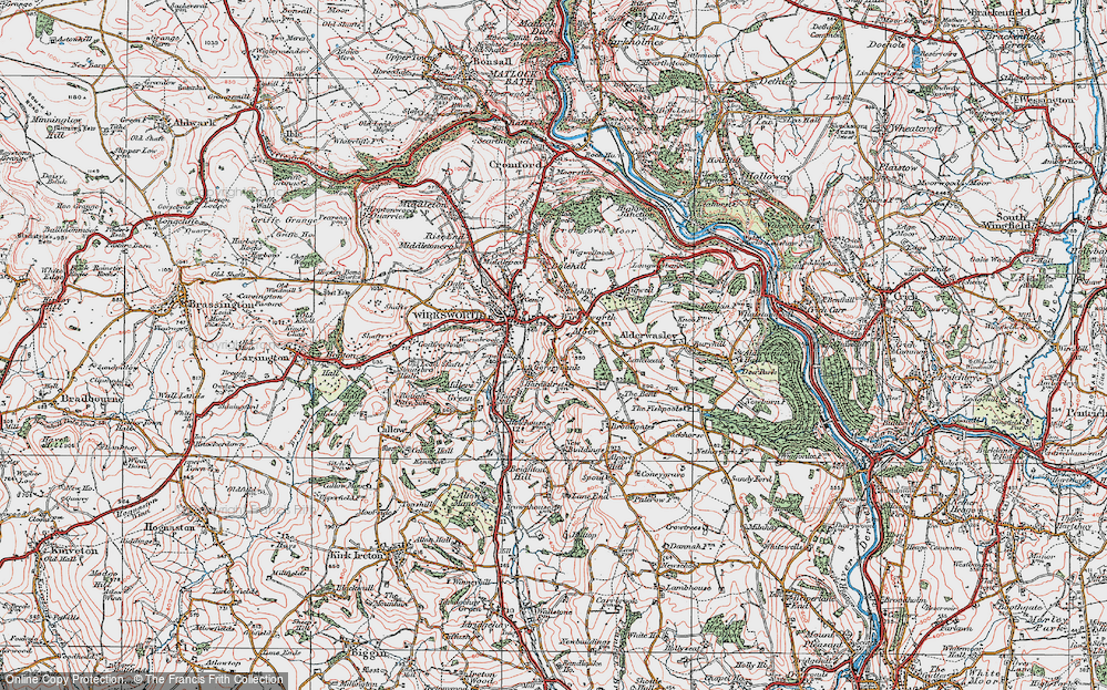 Old Map of Gorseybank, 1921 in 1921