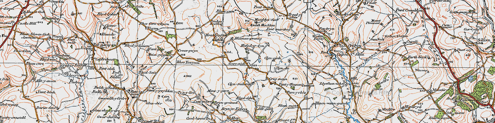Old map of Blaenau-gwenog in 1923