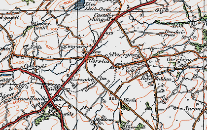 Old map of Gorslas in 1923