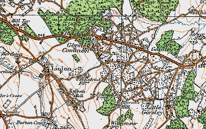 Old map of Gorsley Common in 1919