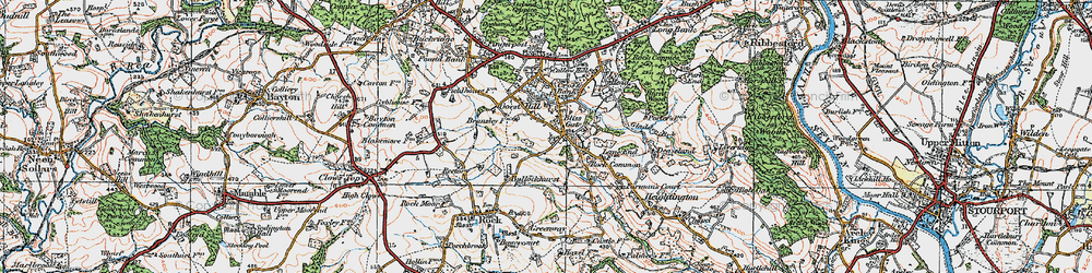 Old map of Gorst Hill in 1920