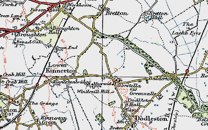 Old map of Bretton Wood in 1924