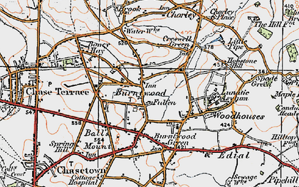 Old map of Gorstey Ley in 1921