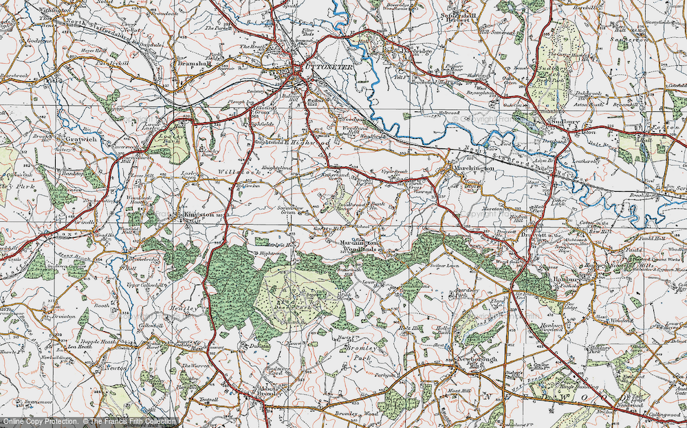 Old Map of Gorsty Hill, 1921 in 1921