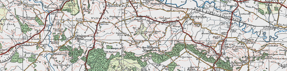 Old map of Gorsty Hill in 1921