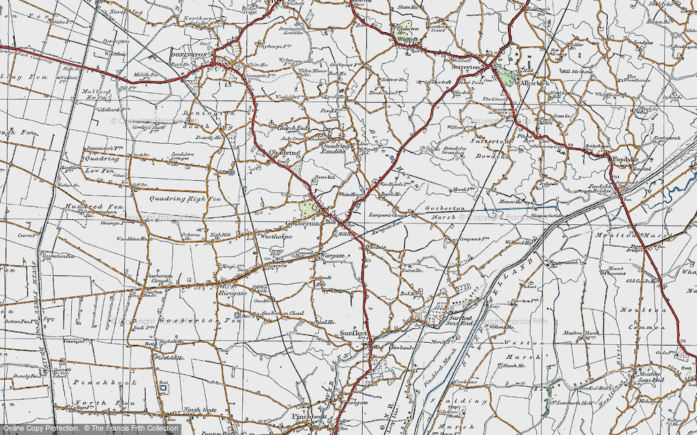 Old Map of Gosberton, 1922 in 1922