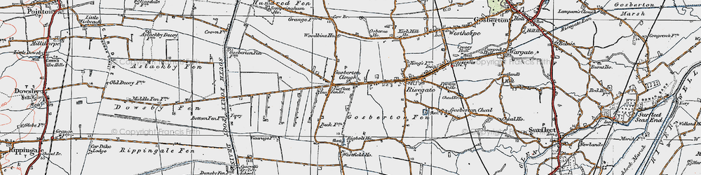 Old map of Woodbine Ho in 1922