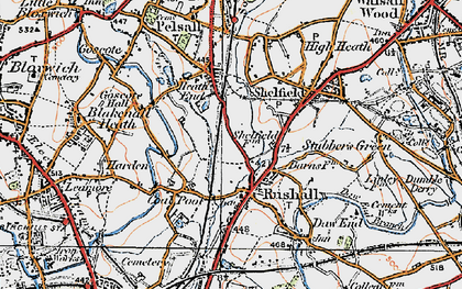 Old map of Goscote in 1921