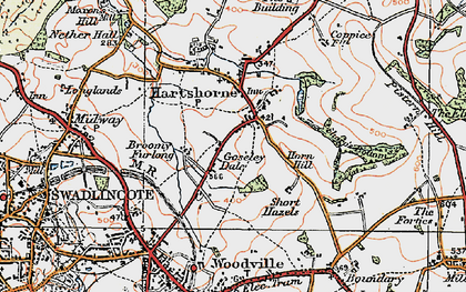 Old map of Goseley Dale in 1921