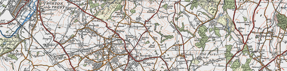 Old map of Goseley Dale in 1921