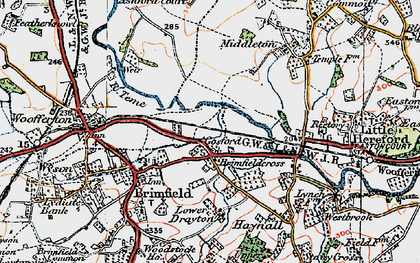 Old map of Brimfieldcross in 1920