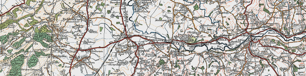 Old map of Brimfieldcross in 1920