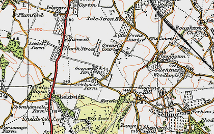 Old map of Gosmere in 1921