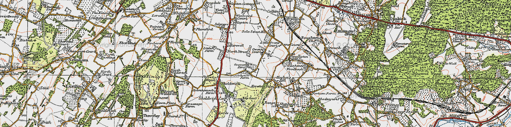 Old map of Gosmere in 1921