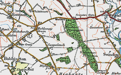 Old map of Gospel Ash in 1921